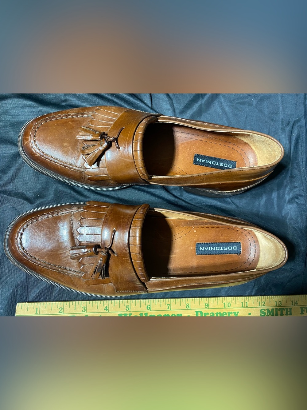 Bostonian Tan Leather Tassel Kiltie Slip-On Loafers size 9 1/2 made in Italy